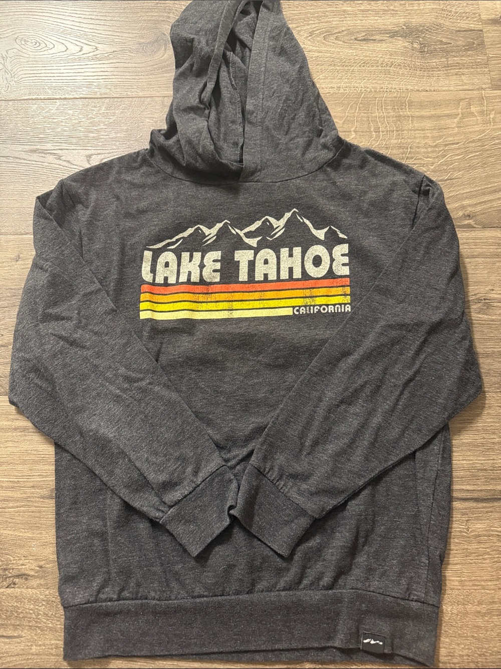 Boys (youth) Lake Tahoe Graphic Hooded Pullover shirt - Charcoal